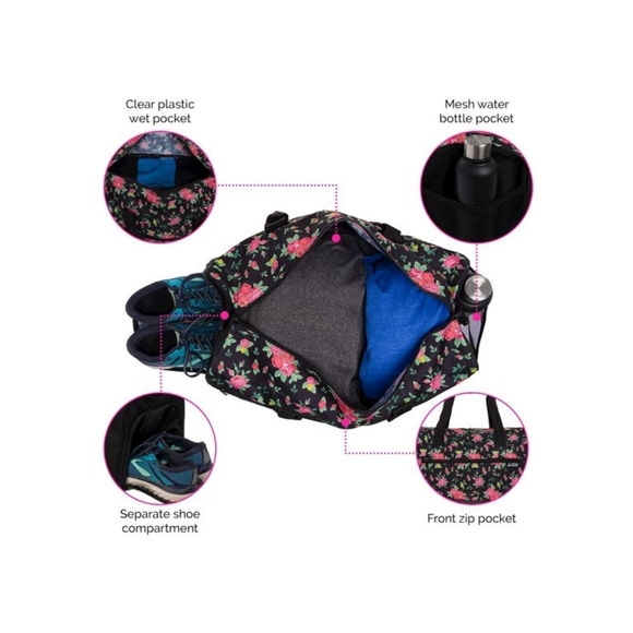 Lish Women's Floral Gym Duffel Bag - Picture 4 of 16